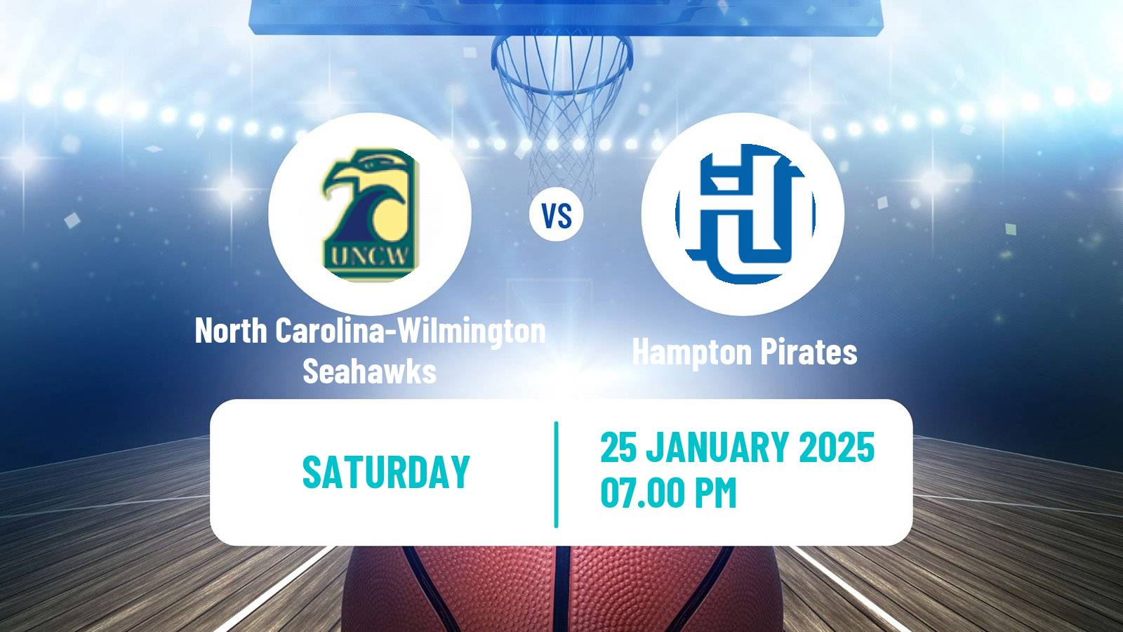 Basketball NCAA College Basketball North Carolina-Wilmington Seahawks - Hampton Pirates