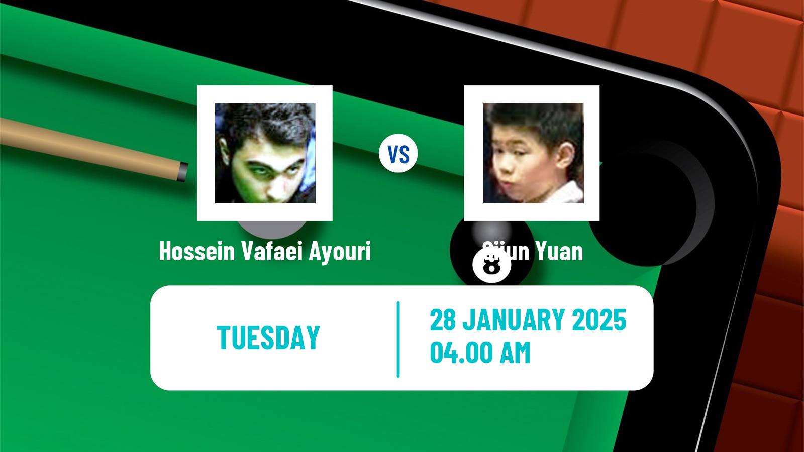 Snooker German Masters Hossein Vafaei Ayouri - Sijun Yuan