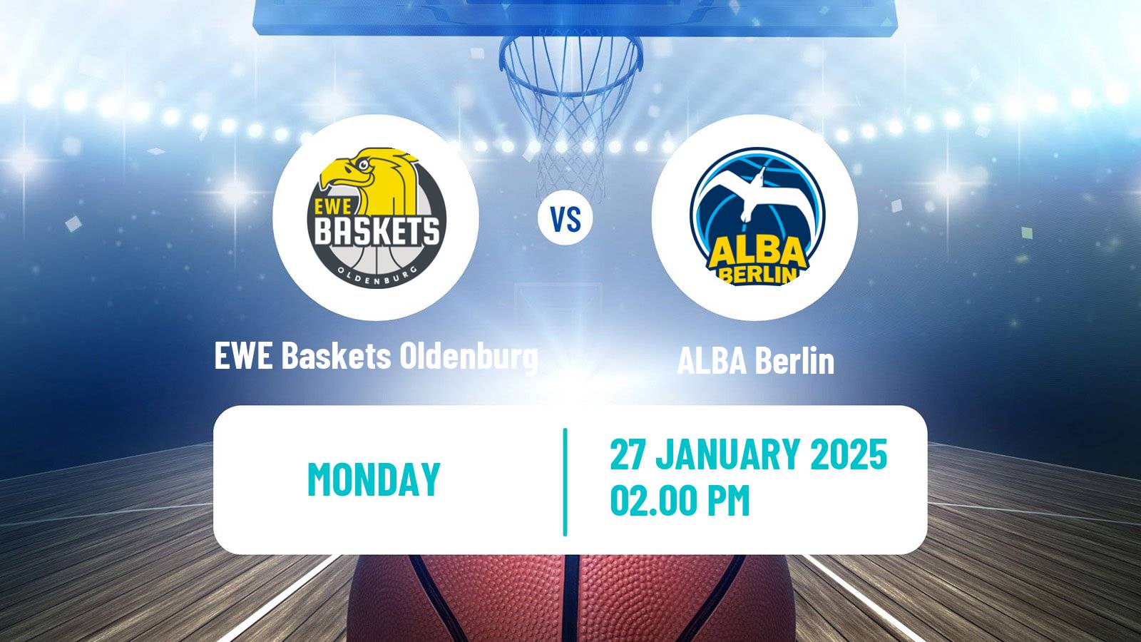 Basketball German BBL EWE Baskets Oldenburg - ALBA Berlin