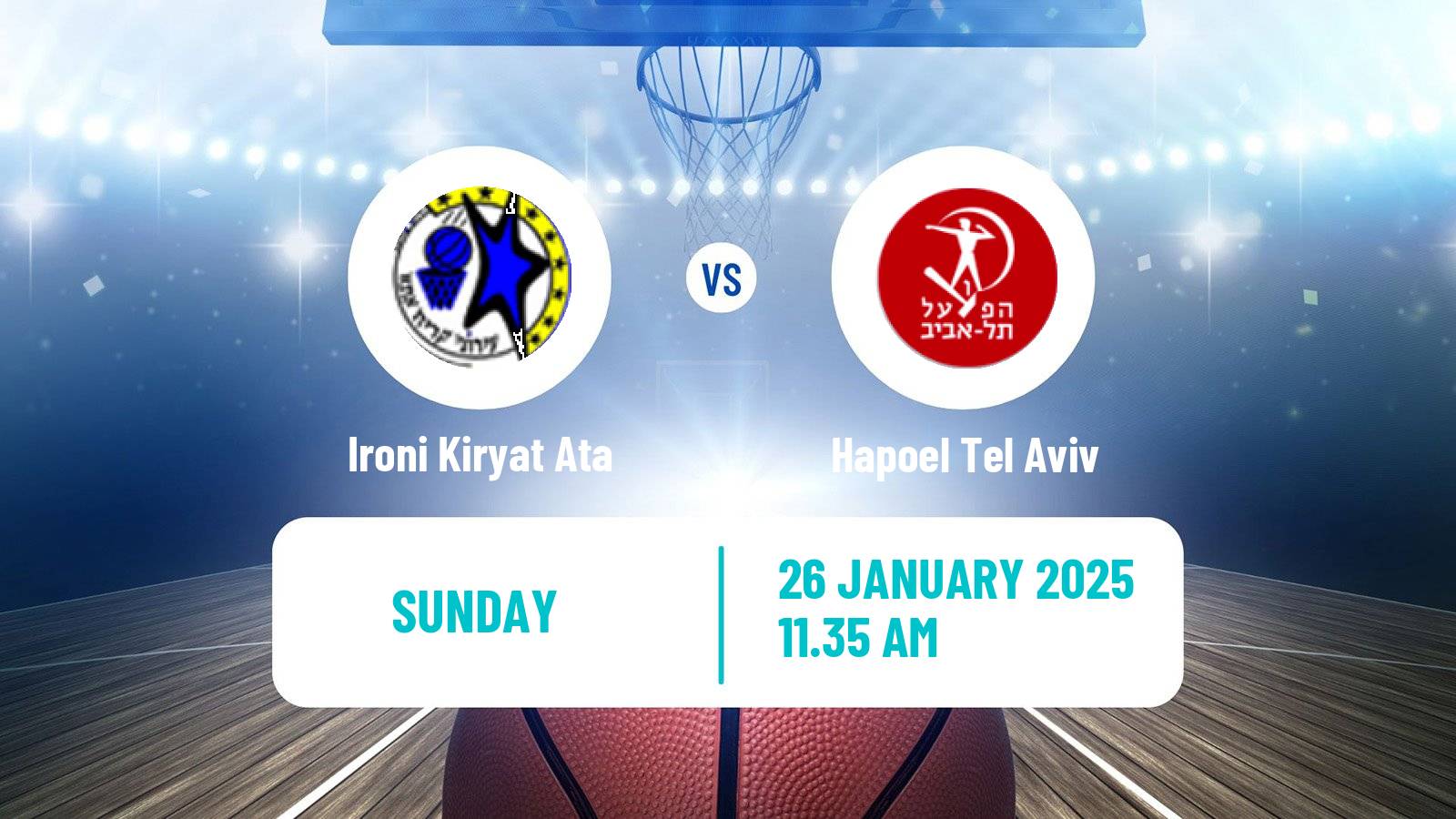 Basketball Israeli Basketball Super League Ironi Kiryat Ata - Hapoel Tel Aviv