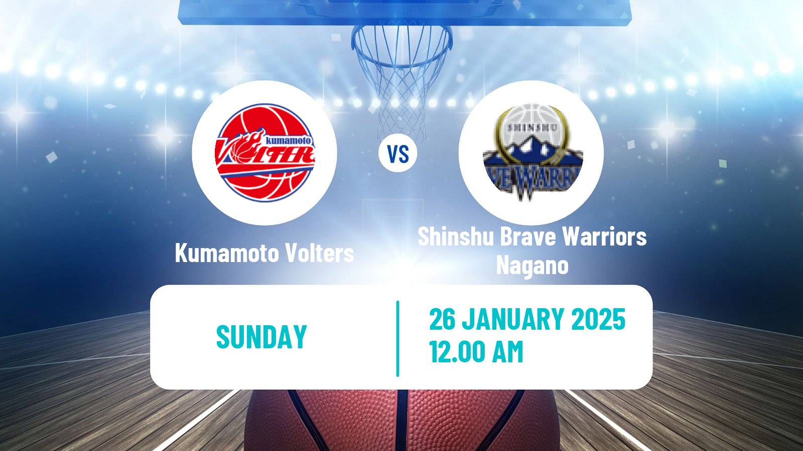 Basketball Japan B2 League Basketball Kumamoto Volters - Shinshu Brave Warriors Nagano