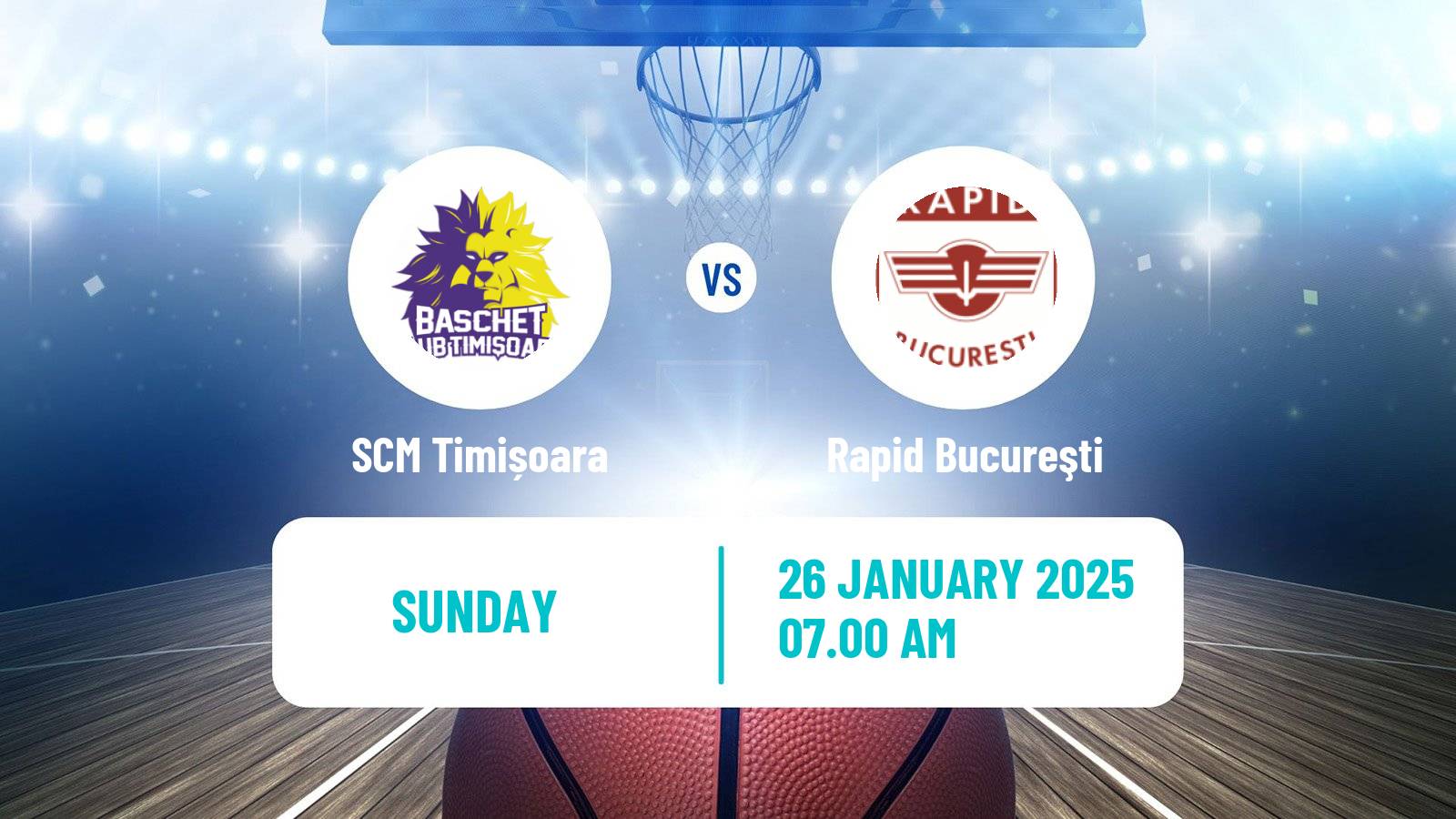 Basketball Romanian Divizia A Basketball SCM Timișoara - Rapid Bucureşti