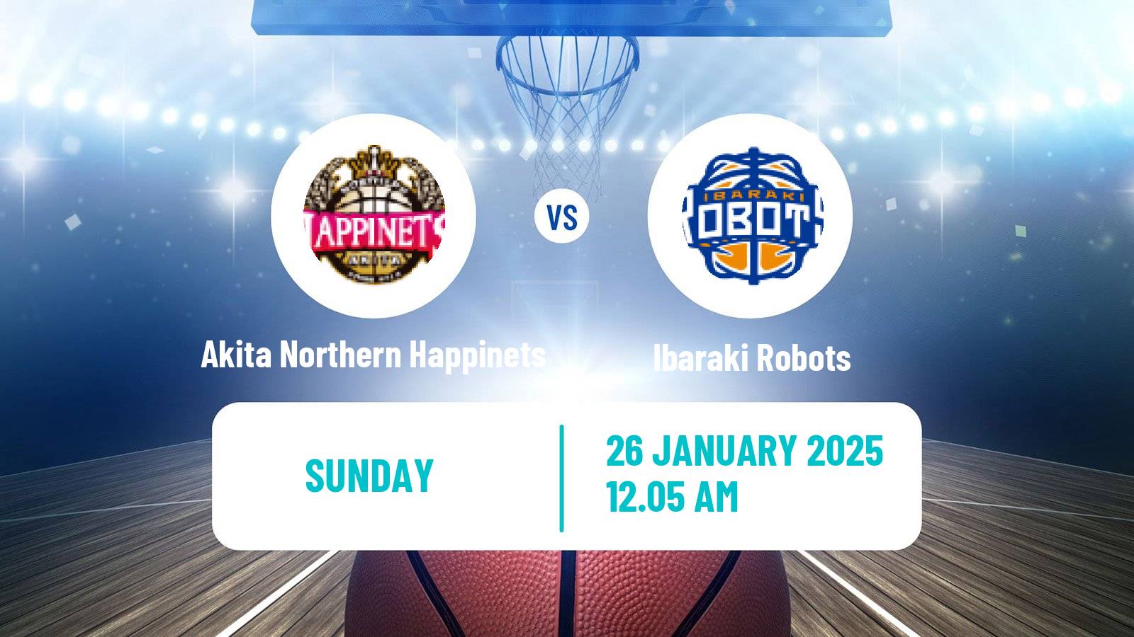 Basketball BJ League Akita Northern Happinets - Ibaraki Robots