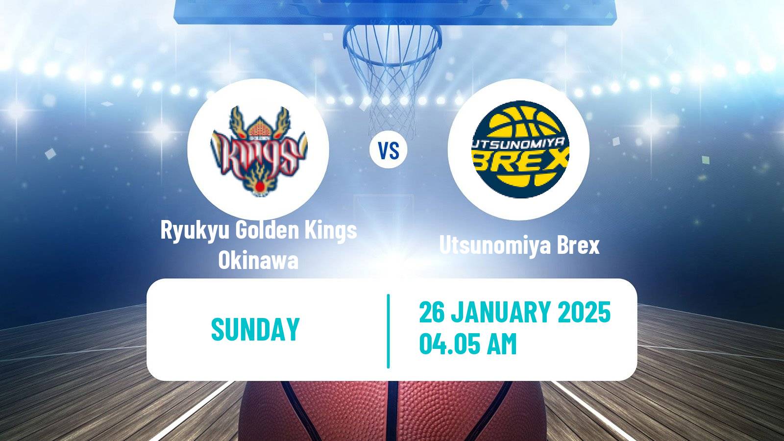 Basketball BJ League Ryukyu Golden Kings Okinawa - Utsunomiya Brex