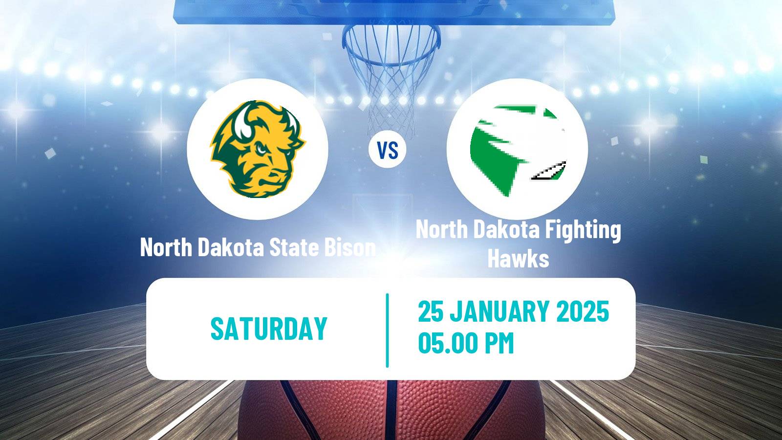 Basketball NCAA College Basketball North Dakota State Bison - North Dakota Fighting Hawks