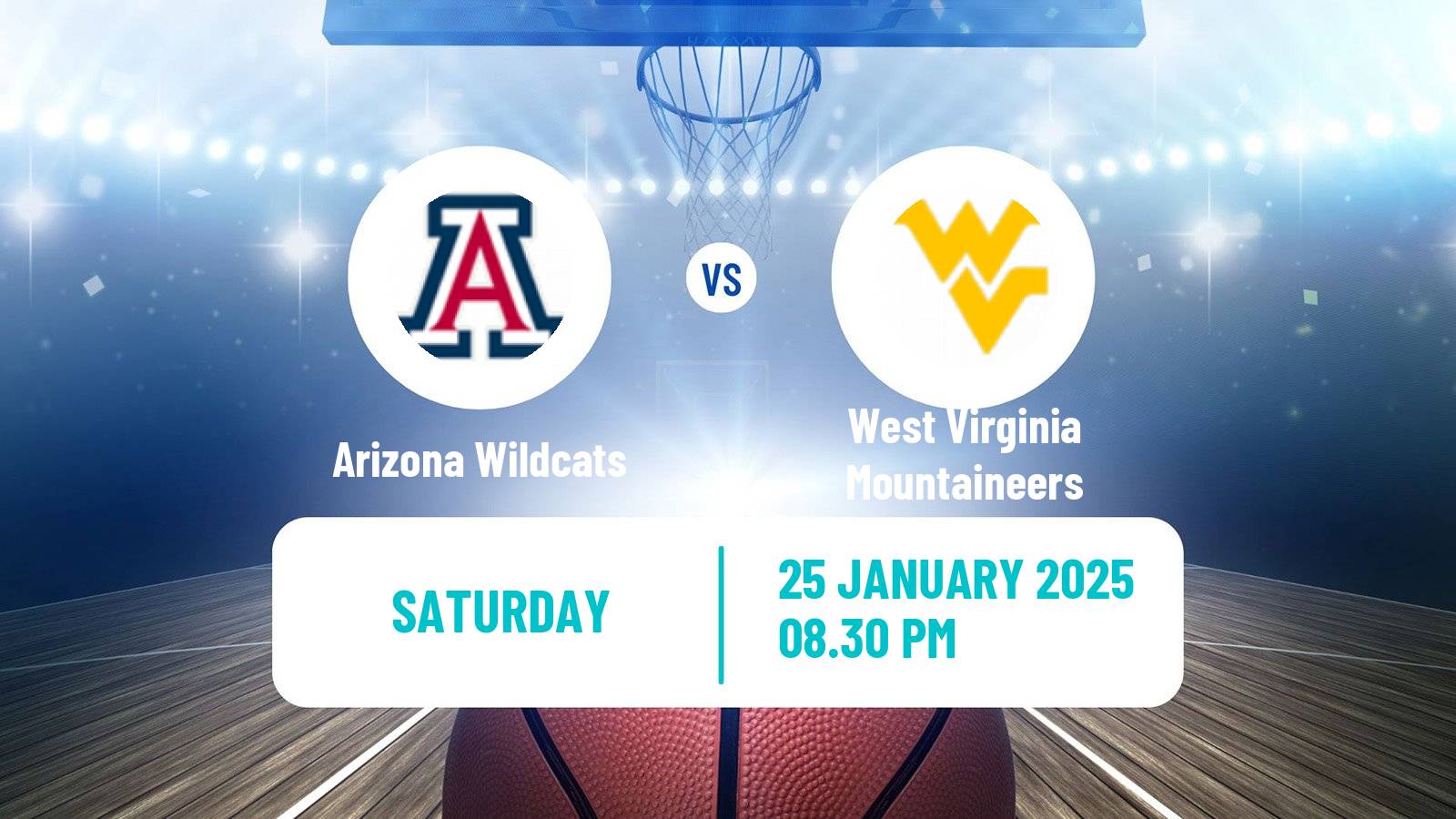 Basketball NCAA College Basketball Women Arizona Wildcats - West Virginia Mountaineers