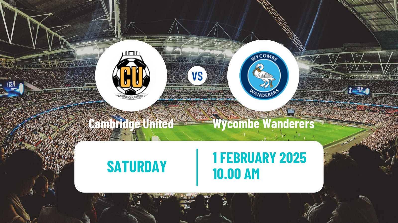 Soccer English League One Cambridge United - Wycombe Wanderers