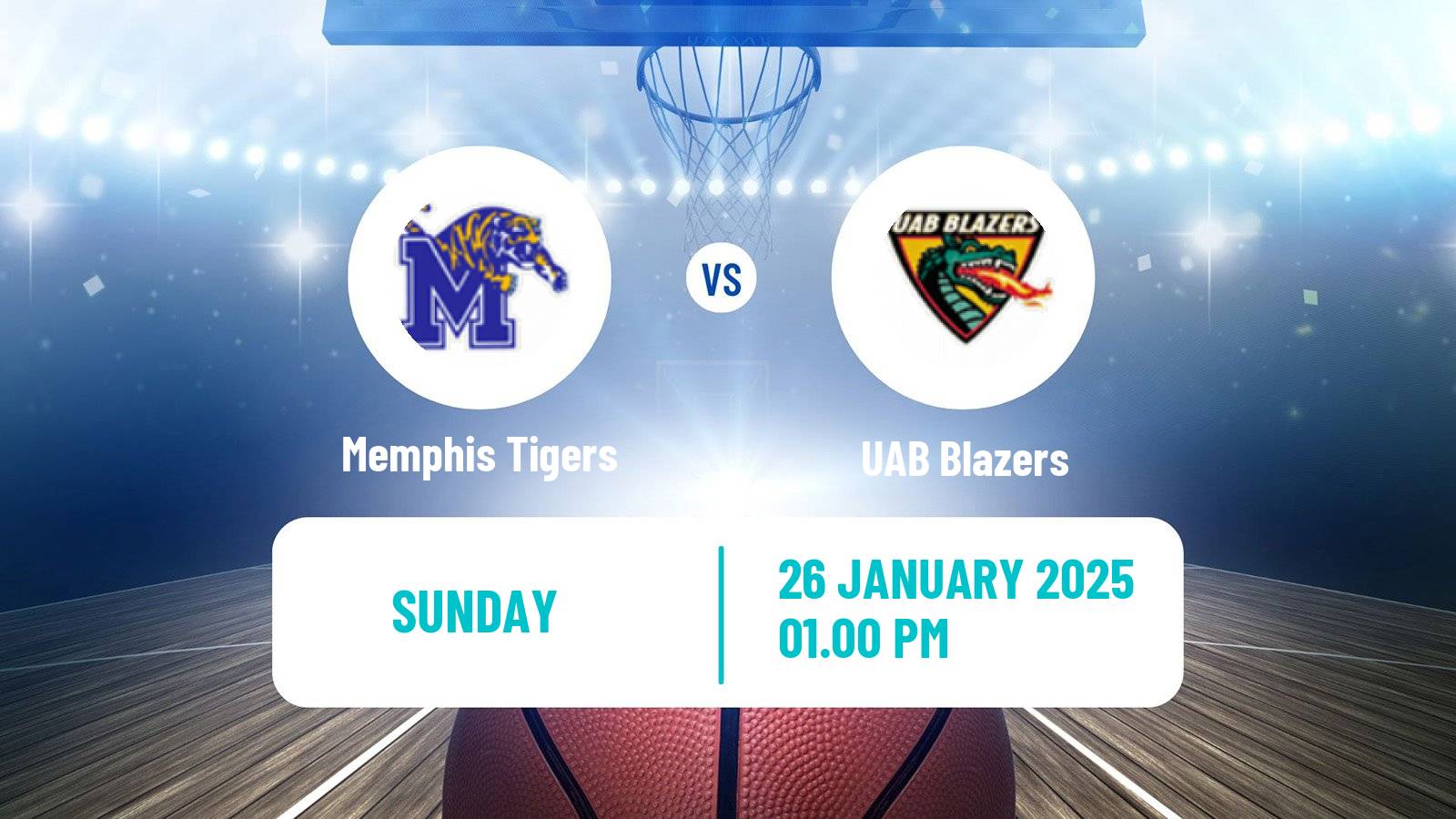 Basketball NCAA College Basketball Memphis Tigers - UAB Blazers