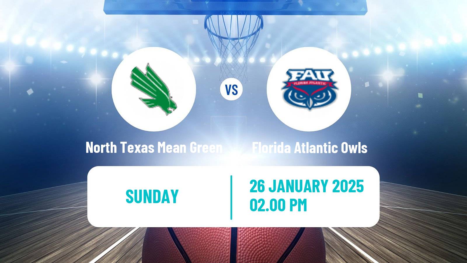 Basketball NCAA College Basketball North Texas Mean Green - Florida Atlantic Owls