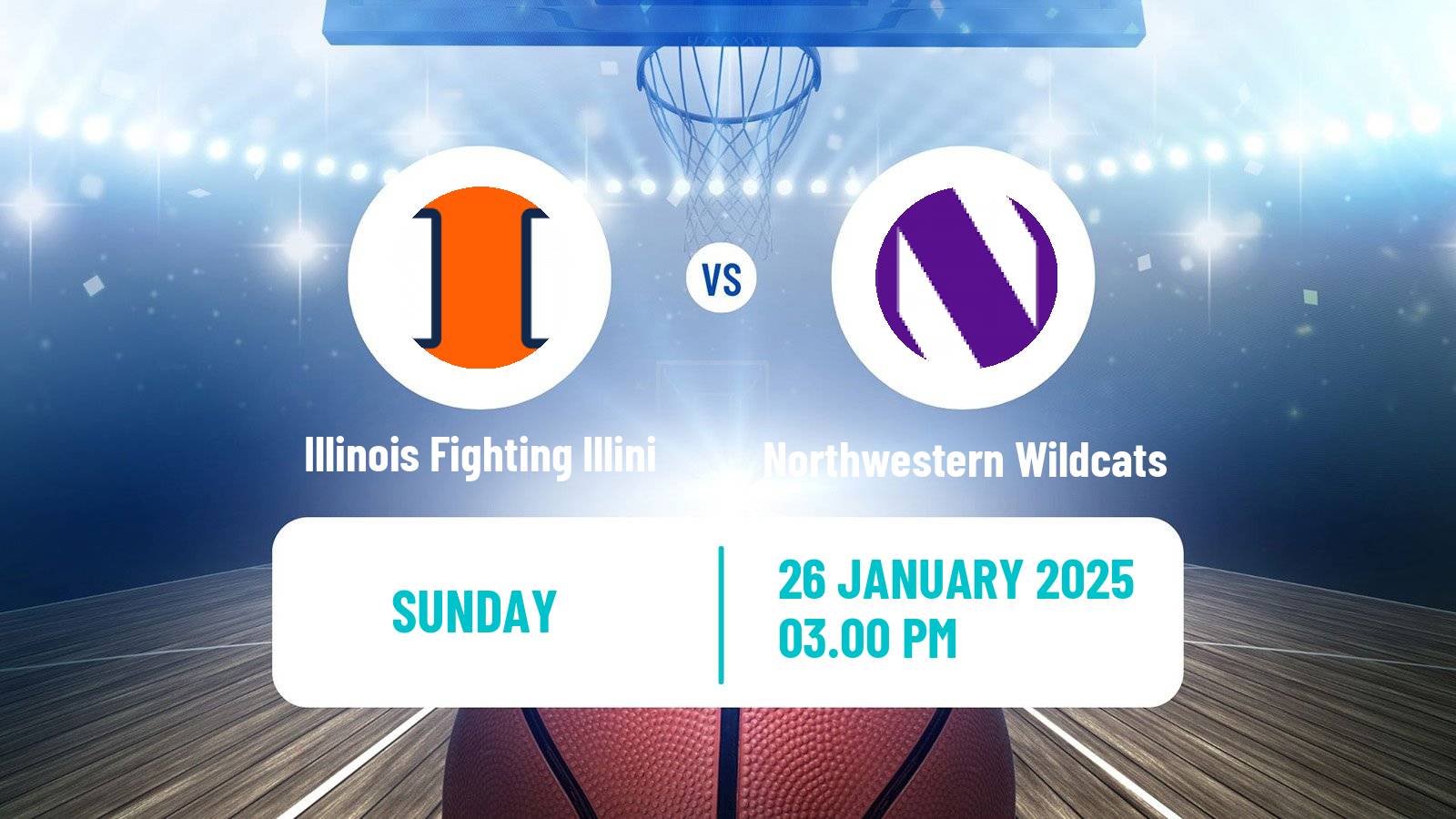 Basketball NCAA College Basketball Illinois Fighting Illini - Northwestern Wildcats