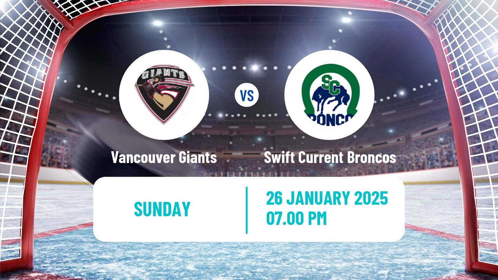 Hockey WHL Vancouver Giants - Swift Current Broncos