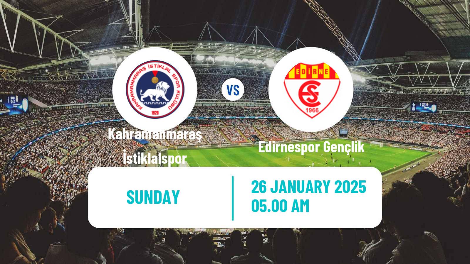 Soccer Turkish 3 Lig Group 4 Kahramanmaraş İstiklalspor - Edirnespor Gençlik