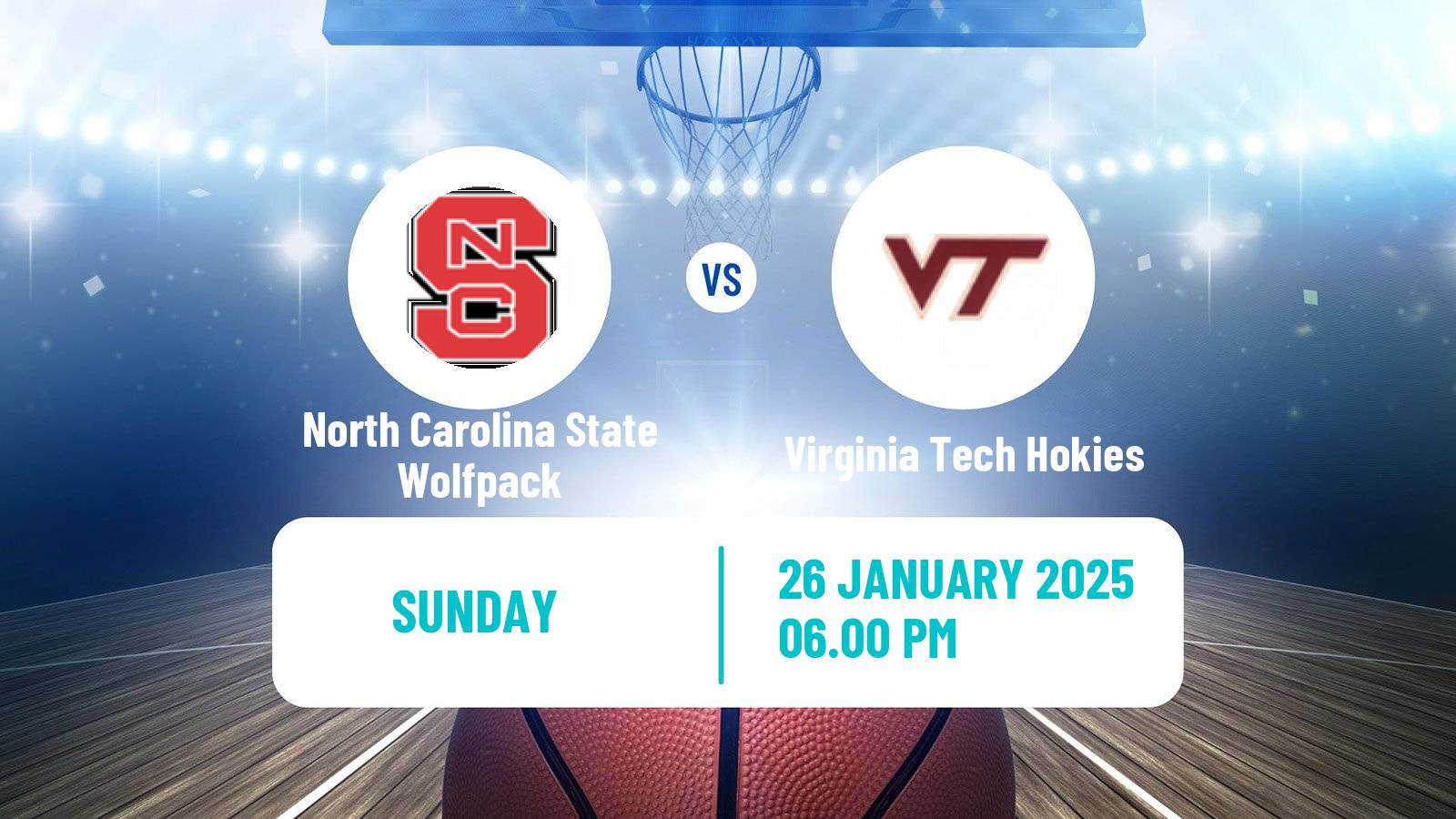 Basketball NCAA College Basketball Women North Carolina State Wolfpack - Virginia Tech Hokies