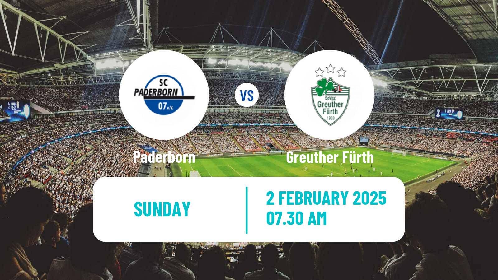 Soccer German 2 Bundesliga Paderborn - Greuther Fürth