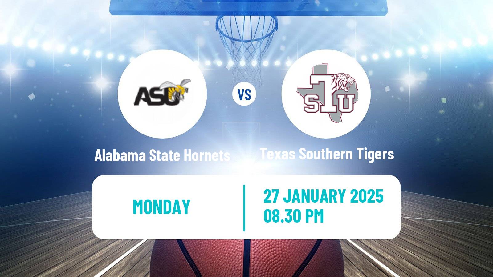 Basketball NCAA College Basketball Alabama State Hornets - Texas Southern Tigers