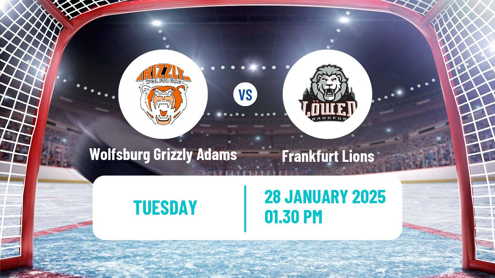 Hockey German Ice Hockey League Wolfsburg Grizzly Adams - Frankfurt Lions