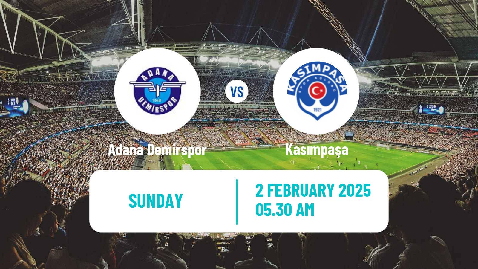 Soccer Turkish Super League Adana Demirspor - Kasımpaşa