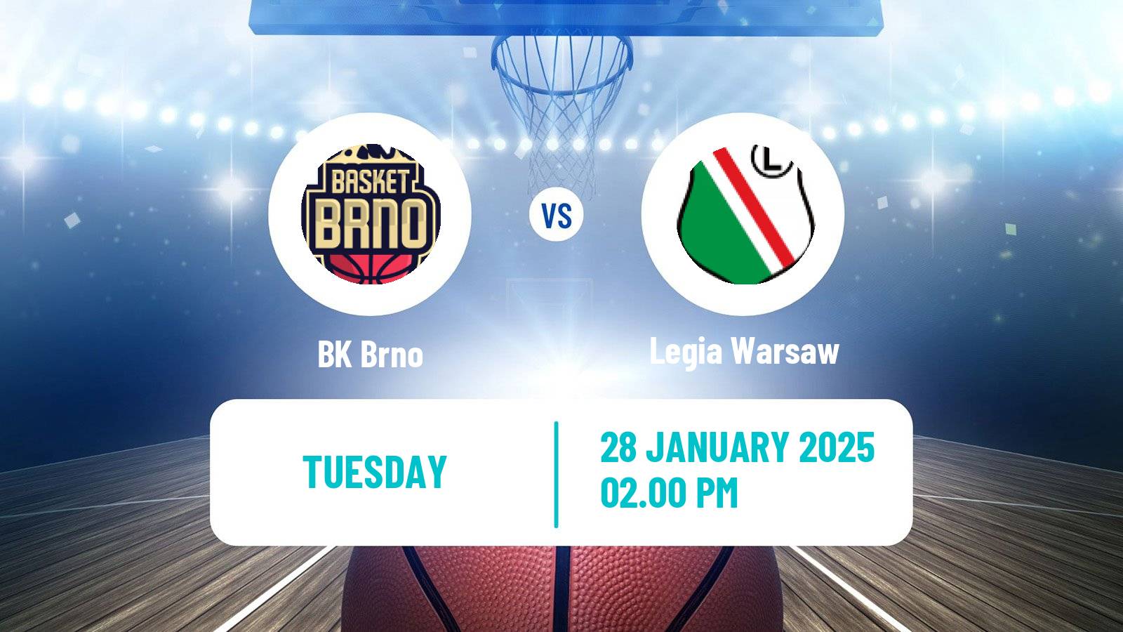 Basketball ENBL Brno - Legia Warsaw