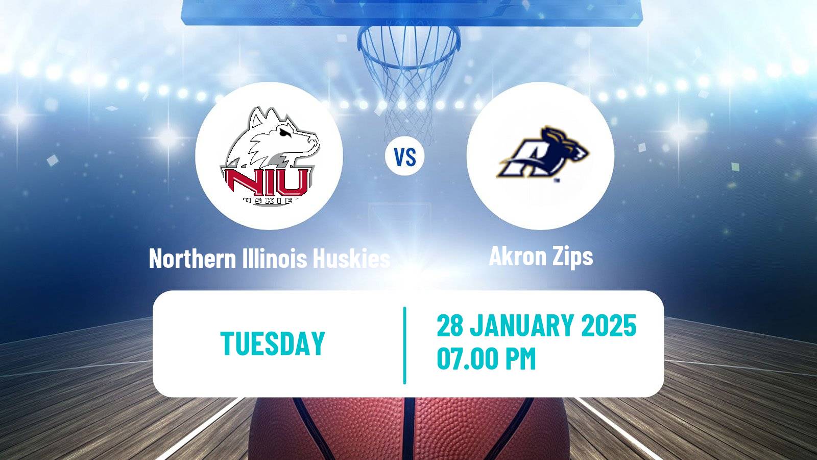 Basketball NCAA College Basketball Northern Illinois Huskies - Akron Zips