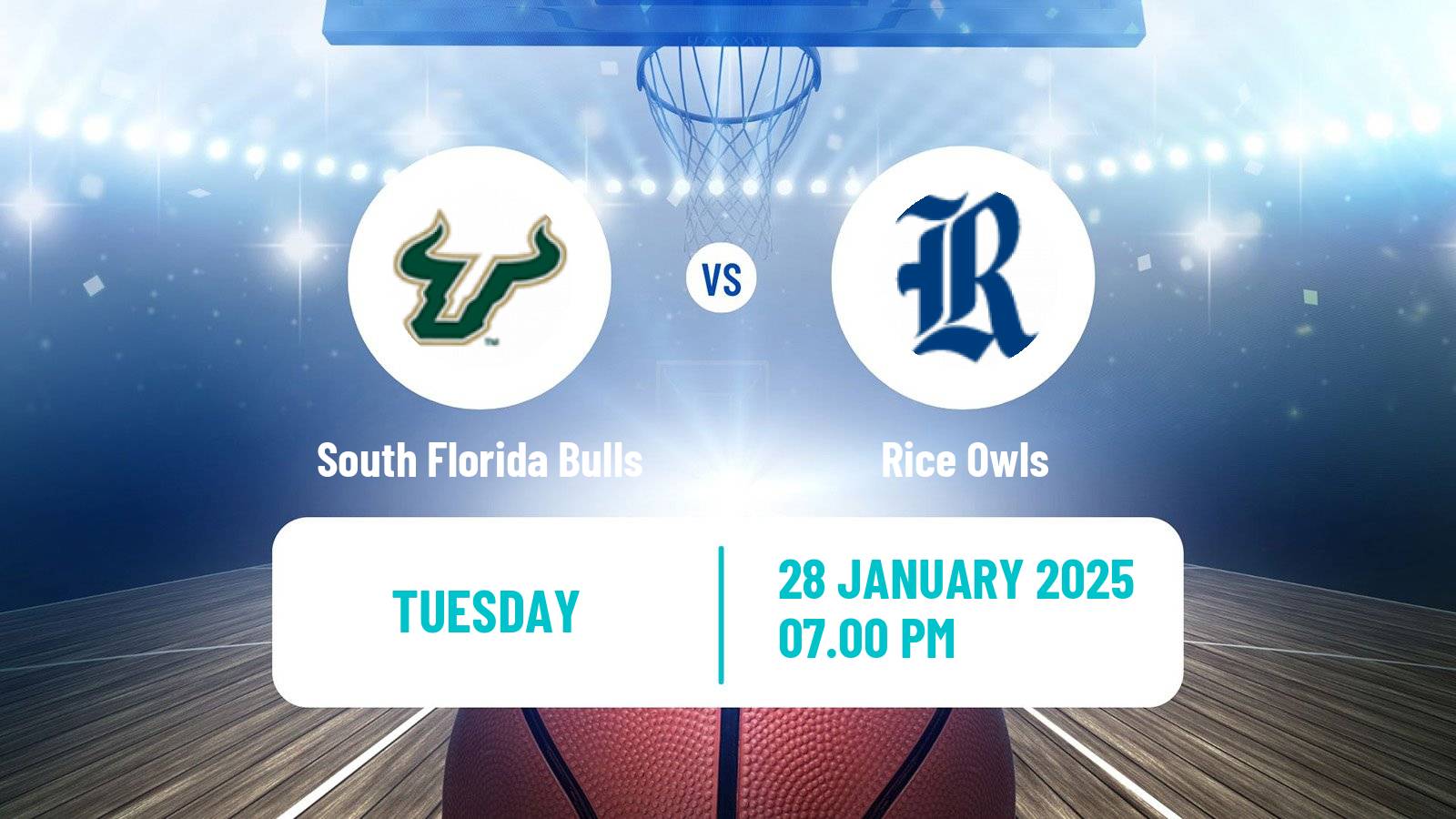 Basketball NCAA College Basketball South Florida Bulls - Rice Owls