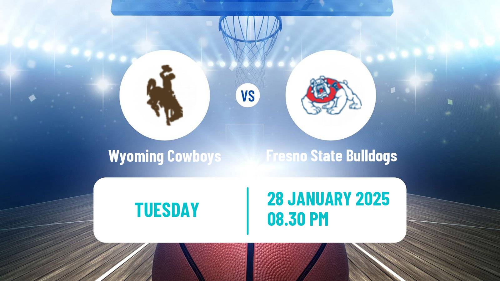 Basketball NCAA College Basketball Wyoming Cowboys - Fresno State Bulldogs