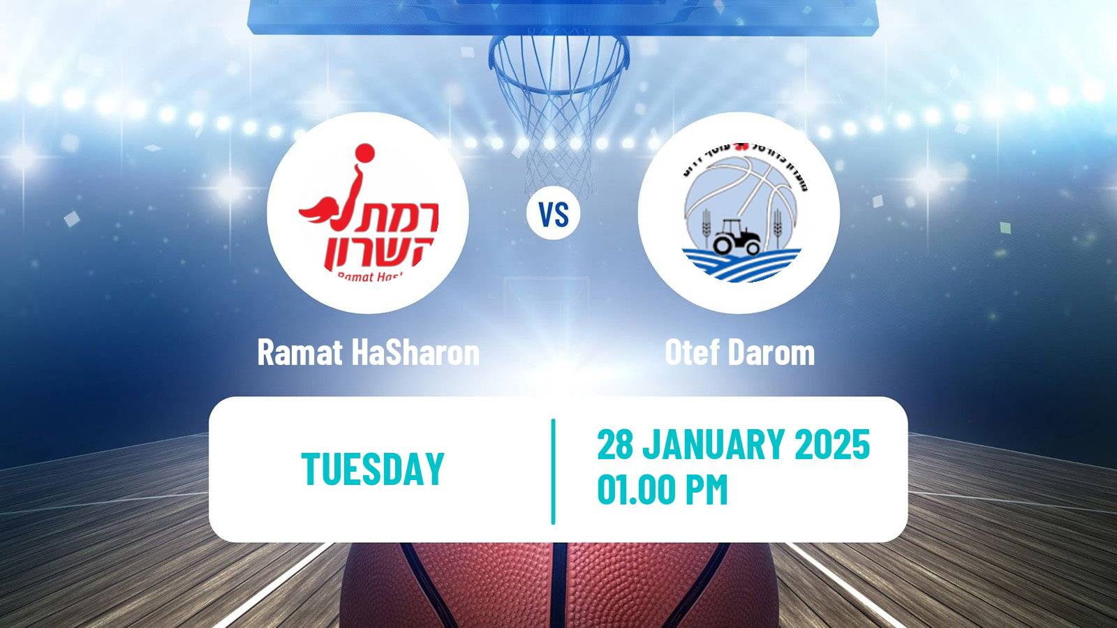 Basketball Israeli Liga Leumit Basketball Ramat HaSharon - Otef Darom