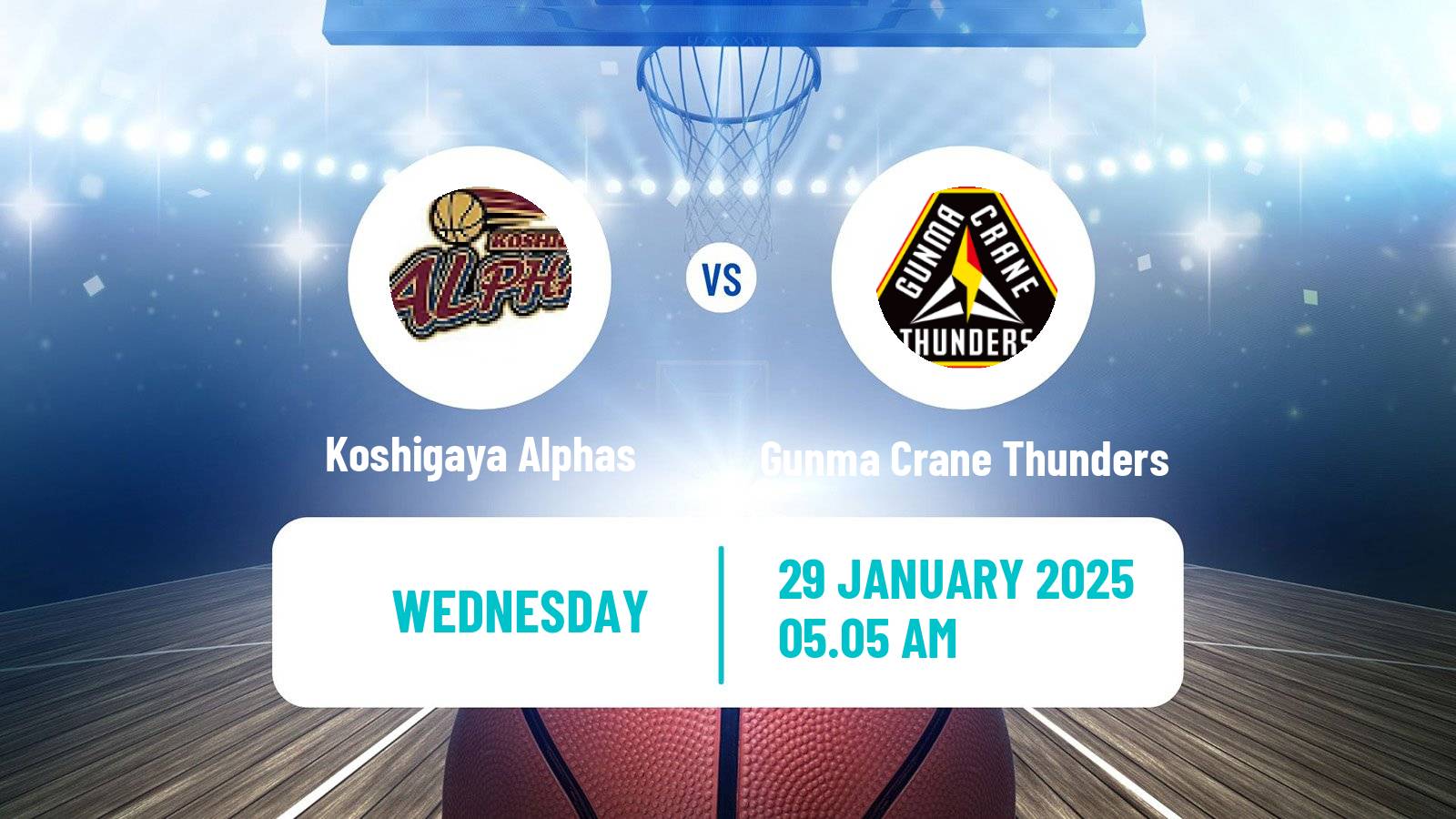 Basketball BJ League Koshigaya Alphas - Gunma Crane Thunders