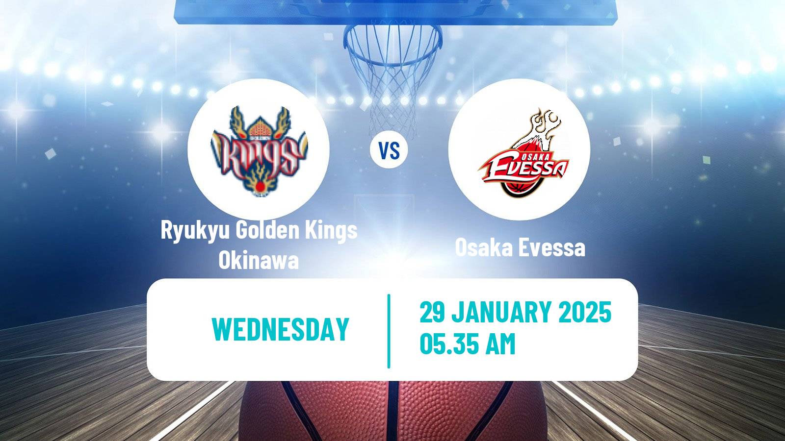 Basketball BJ League Ryukyu Golden Kings Okinawa - Osaka Evessa