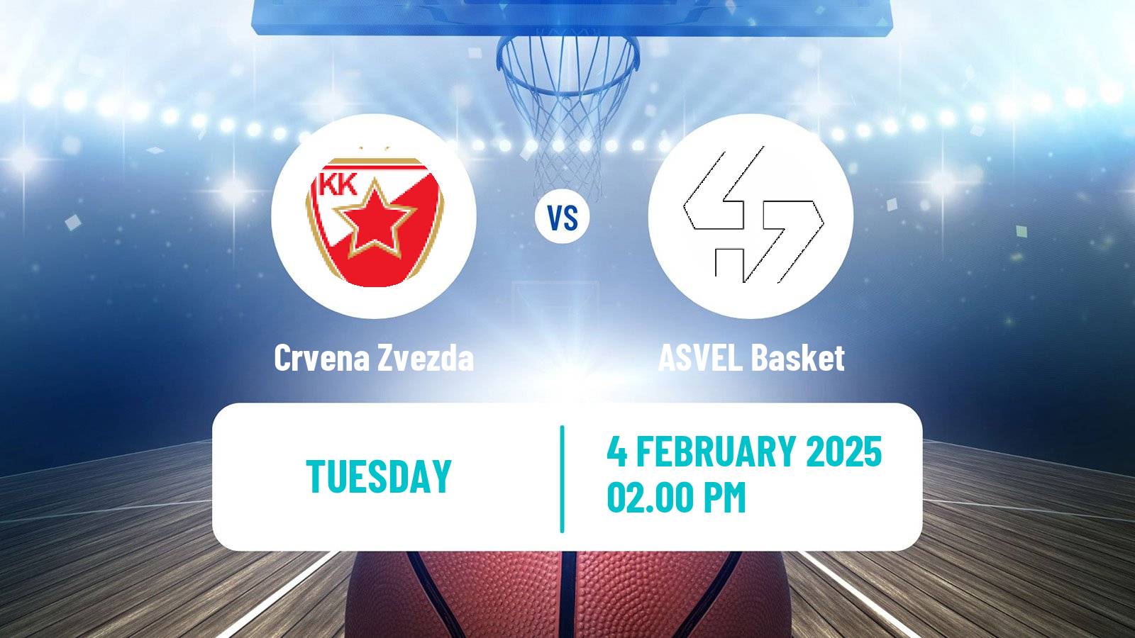 Basketball Euroleague Crvena Zvezda - ASVEL Basket