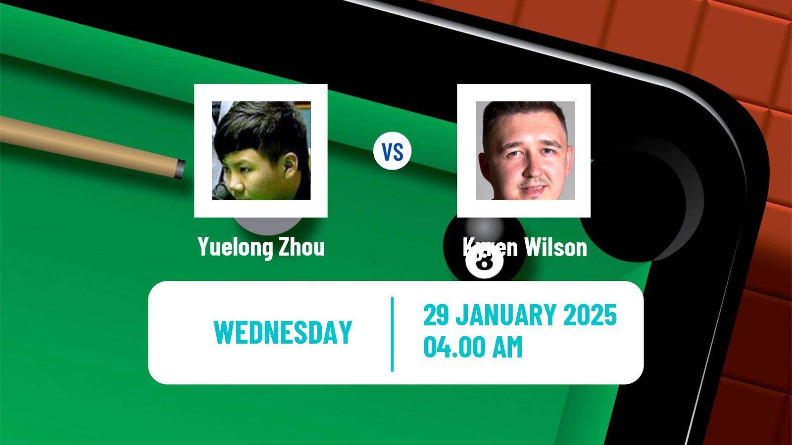 Snooker German Masters Yuelong Zhou - Kyren Wilson