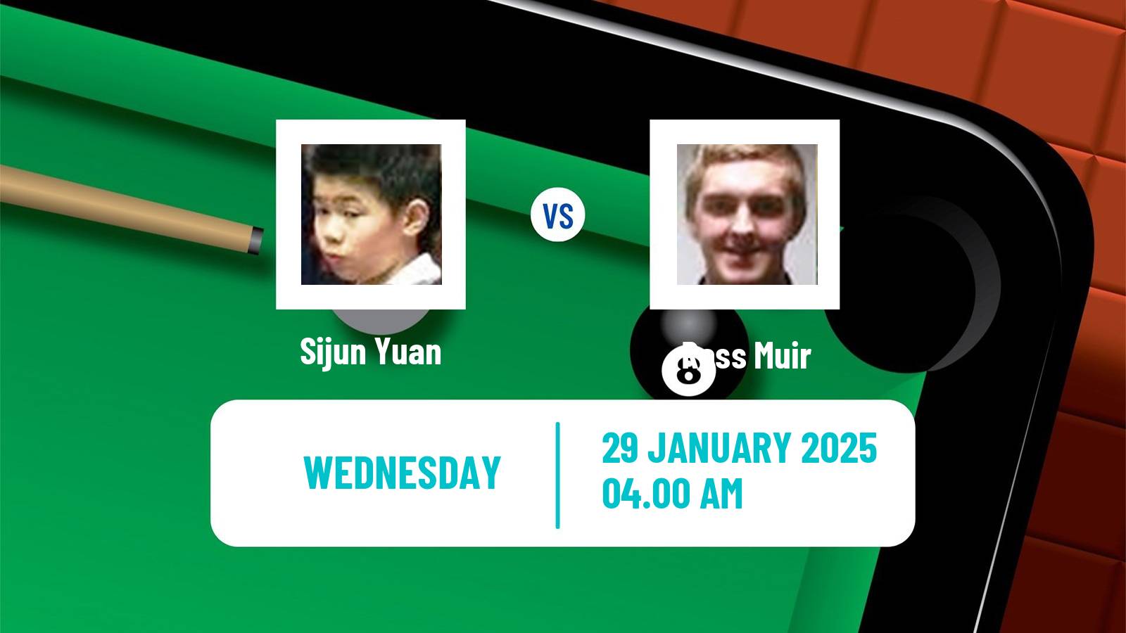 Snooker German Masters Sijun Yuan - Ross Muir