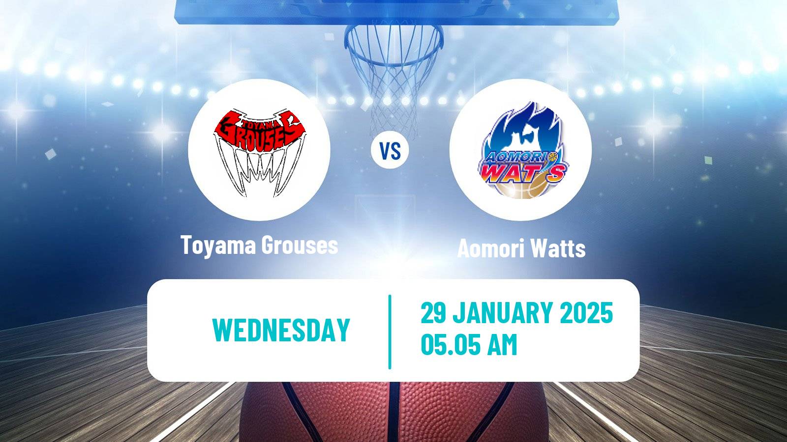 Basketball Japan B2 League Basketball Toyama Grouses - Aomori Watts