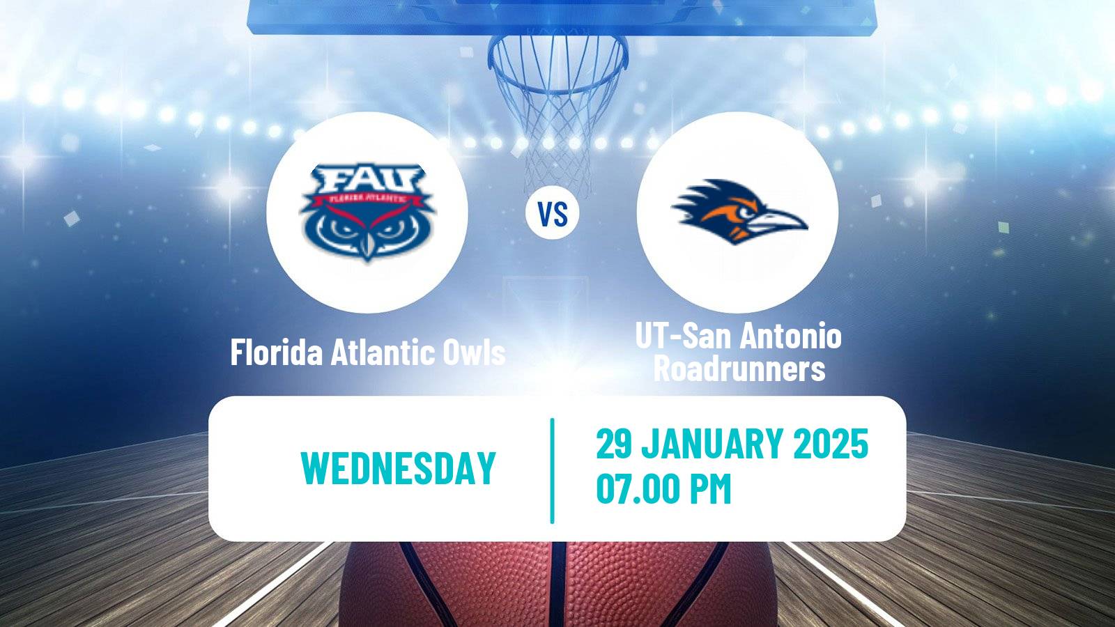 Basketball NCAA College Basketball Florida Atlantic Owls - UT-San Antonio Roadrunners