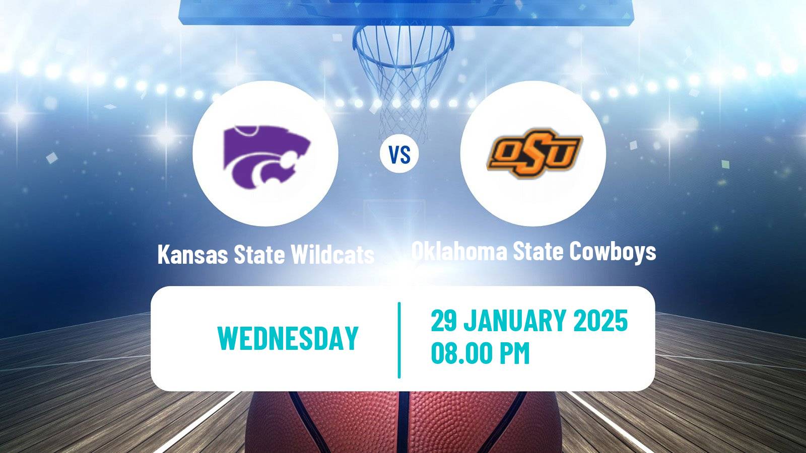 Basketball NCAA College Basketball Kansas State Wildcats - Oklahoma State Cowboys