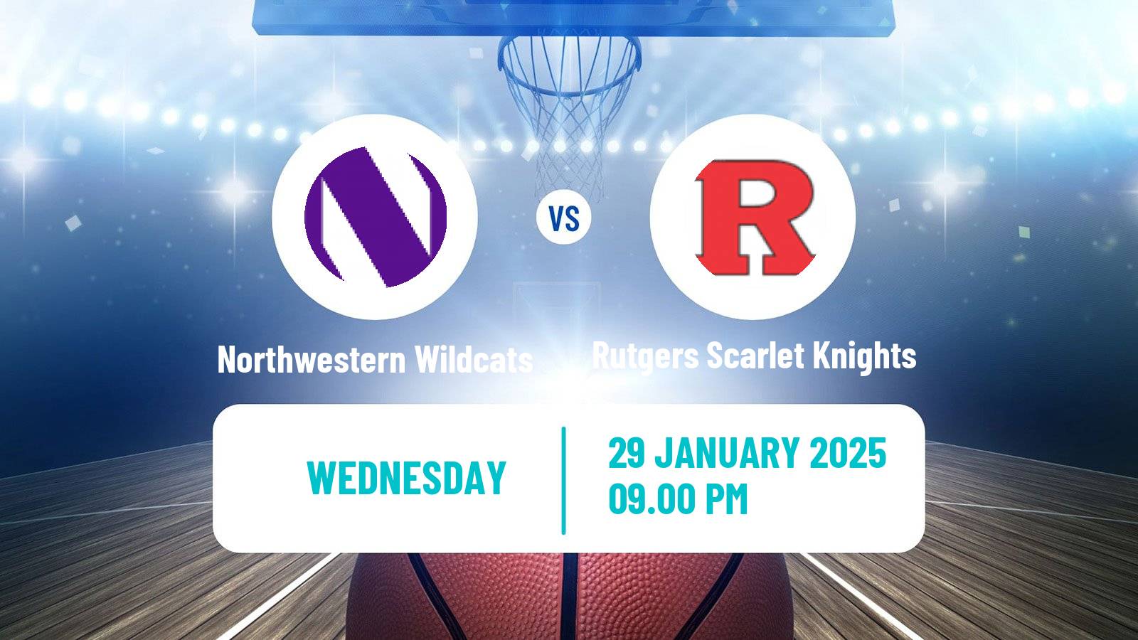 Basketball NCAA College Basketball Northwestern Wildcats - Rutgers Scarlet Knights