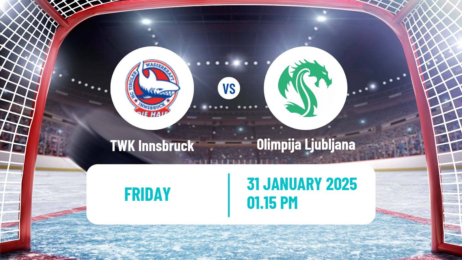 Hockey Austrian Ice Hockey League TWK Innsbruck - Olimpija Ljubljana