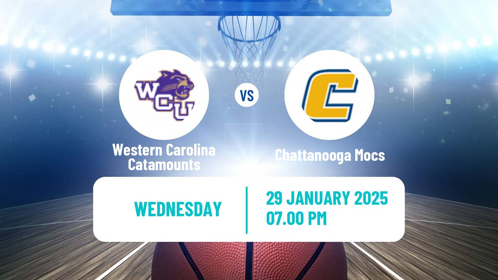 Basketball NCAA College Basketball Western Carolina Catamounts - Chattanooga Mocs