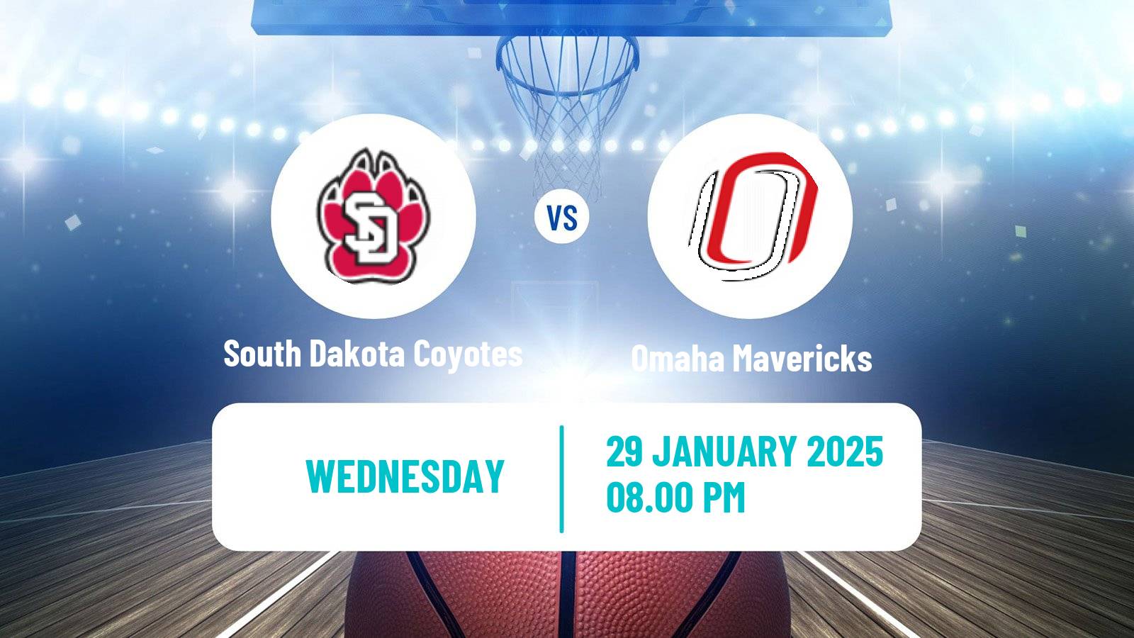 Basketball NCAA College Basketball South Dakota Coyotes - Omaha Mavericks