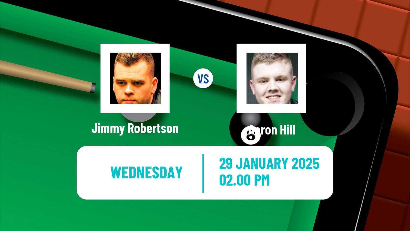 Snooker German Masters Jimmy Robertson - Aaron Hill