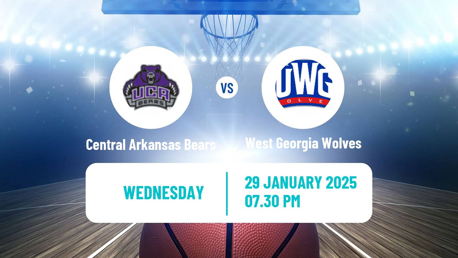 Basketball NCAA College Basketball Central Arkansas Bears - West Georgia Wolves