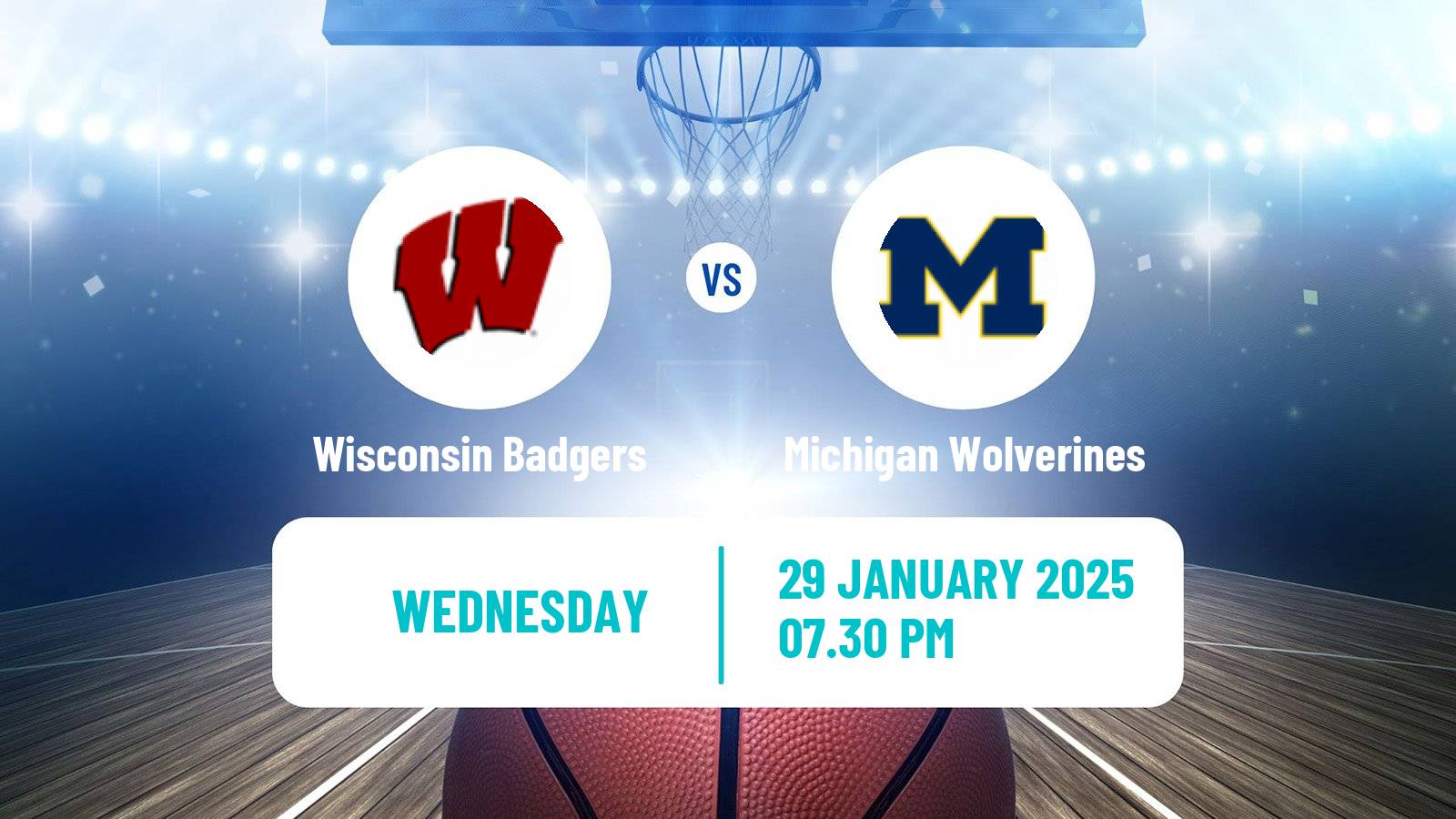 Basketball NCAA College Basketball Women Wisconsin Badgers - Michigan Wolverines