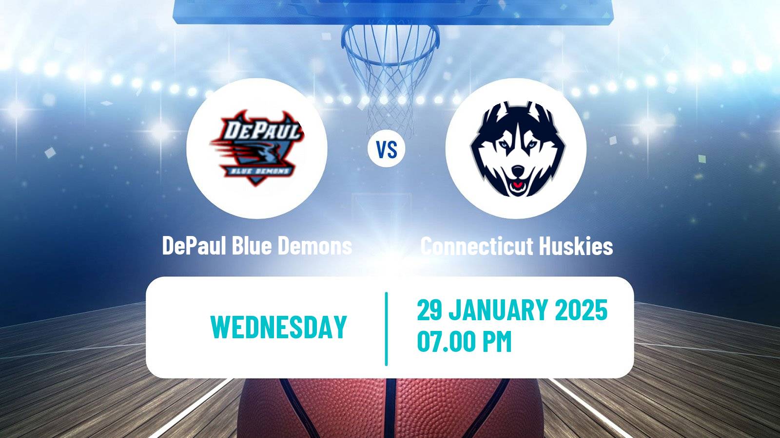 Basketball NCAA College Basketball Women DePaul Blue Demons - Connecticut Huskies