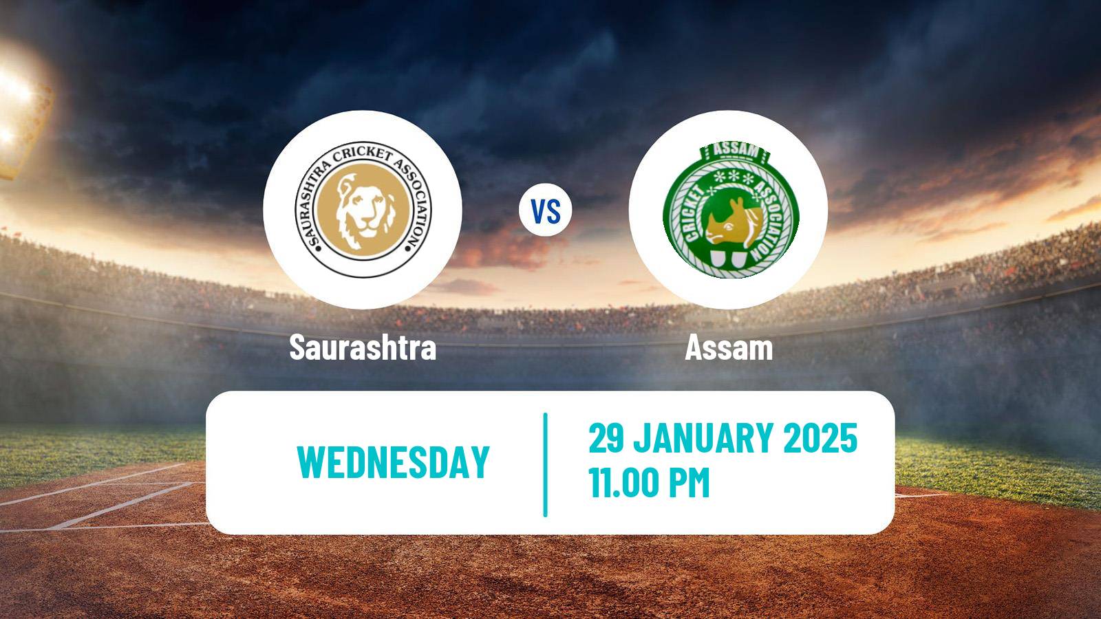 Cricket Ranji Trophy Saurashtra - Assam