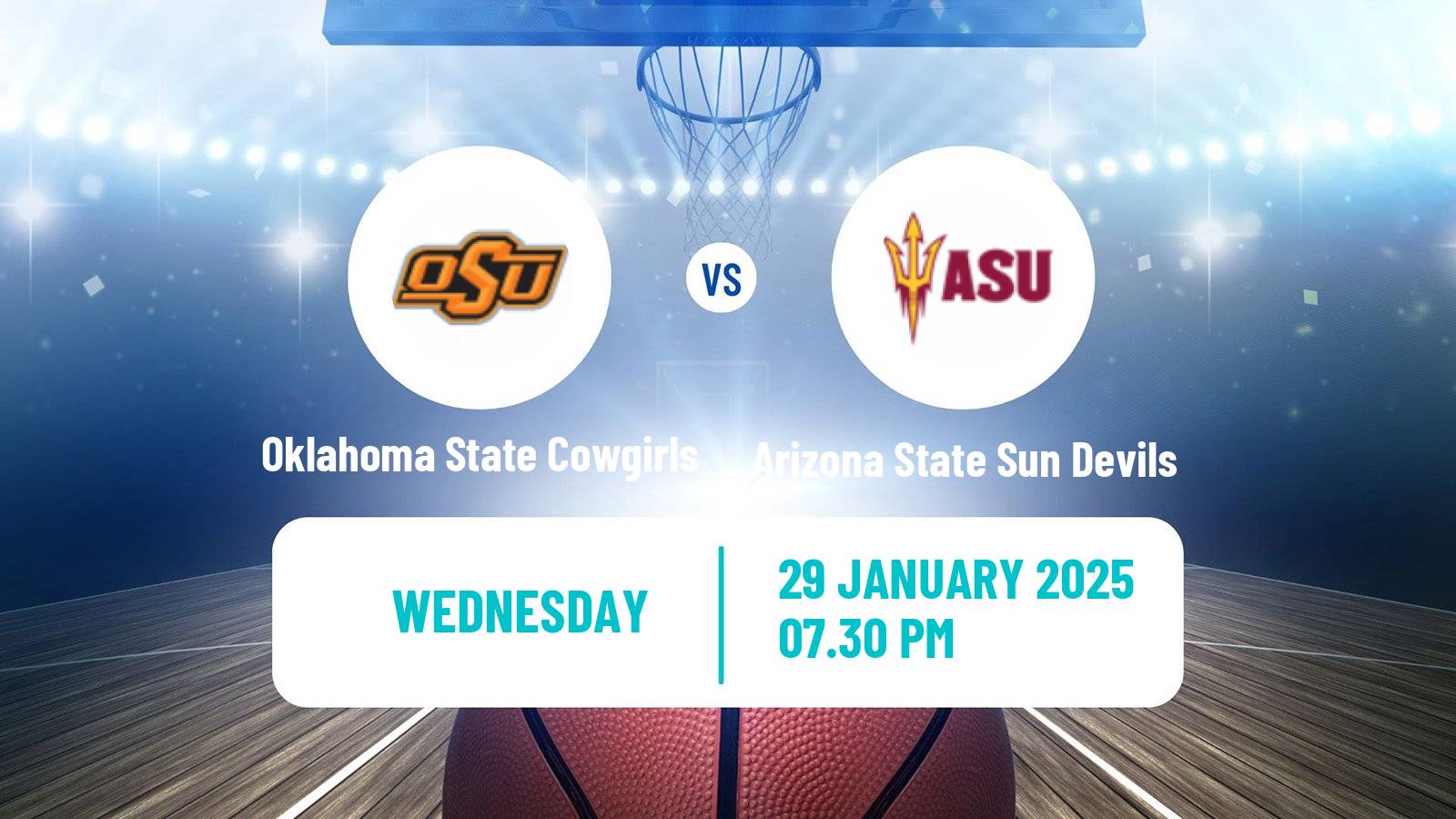 Basketball NCAA College Basketball Women Oklahoma State Cowgirls - Arizona State Sun Devils