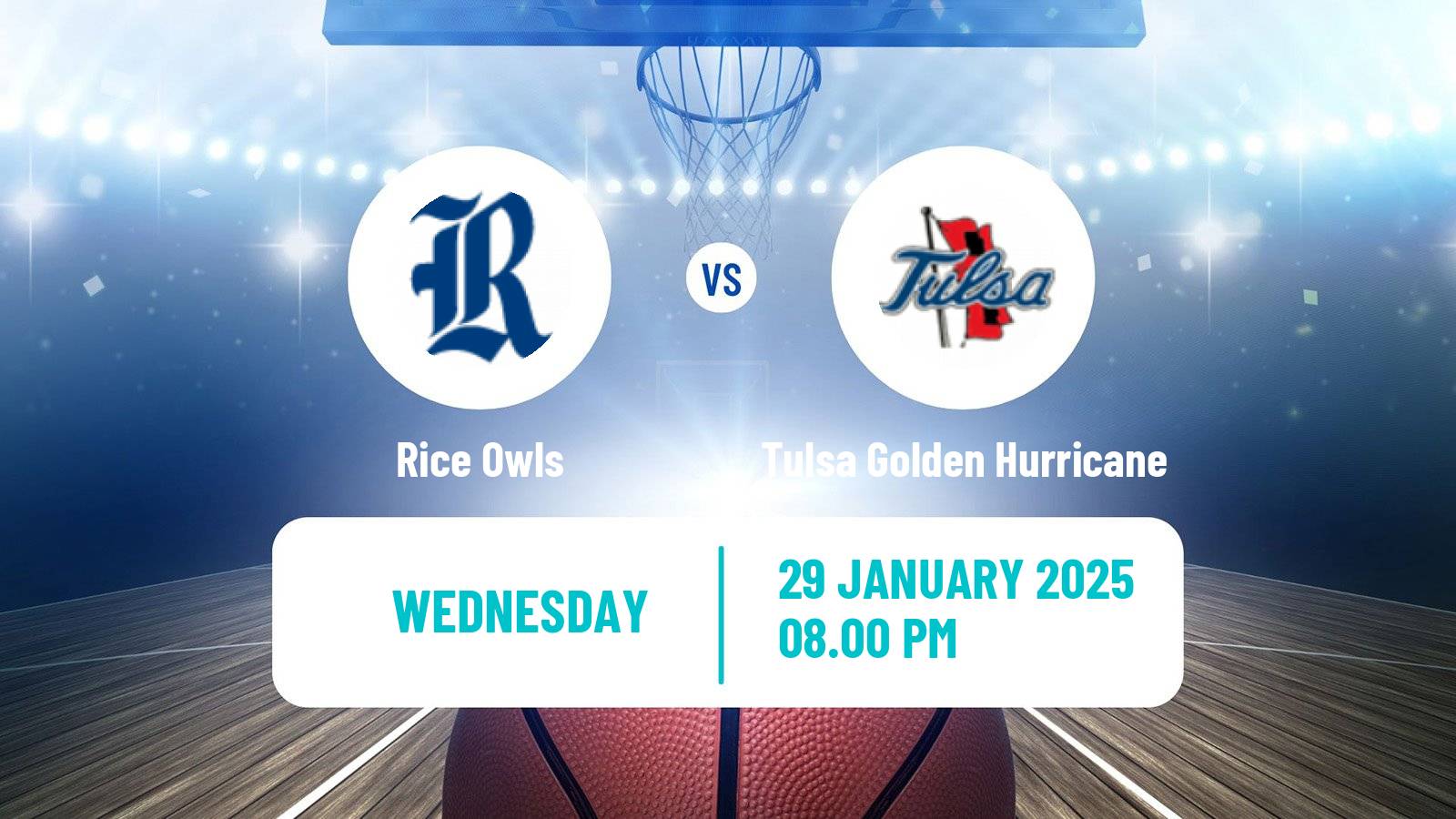 Basketball NCAA College Basketball Women Rice Owls - Tulsa Golden Hurricane