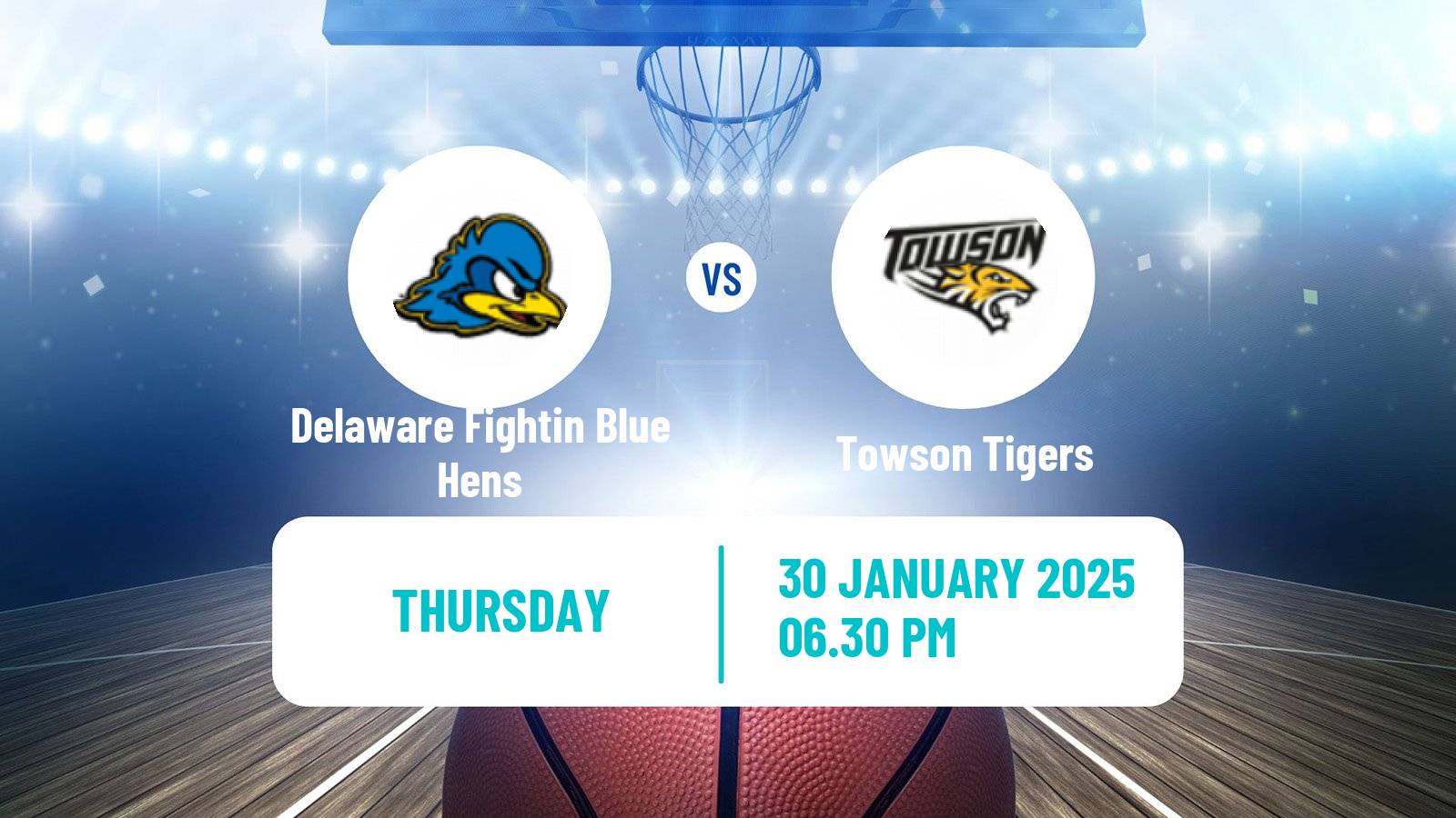 Basketball NCAA College Basketball Delaware Fightin Blue Hens - Towson Tigers