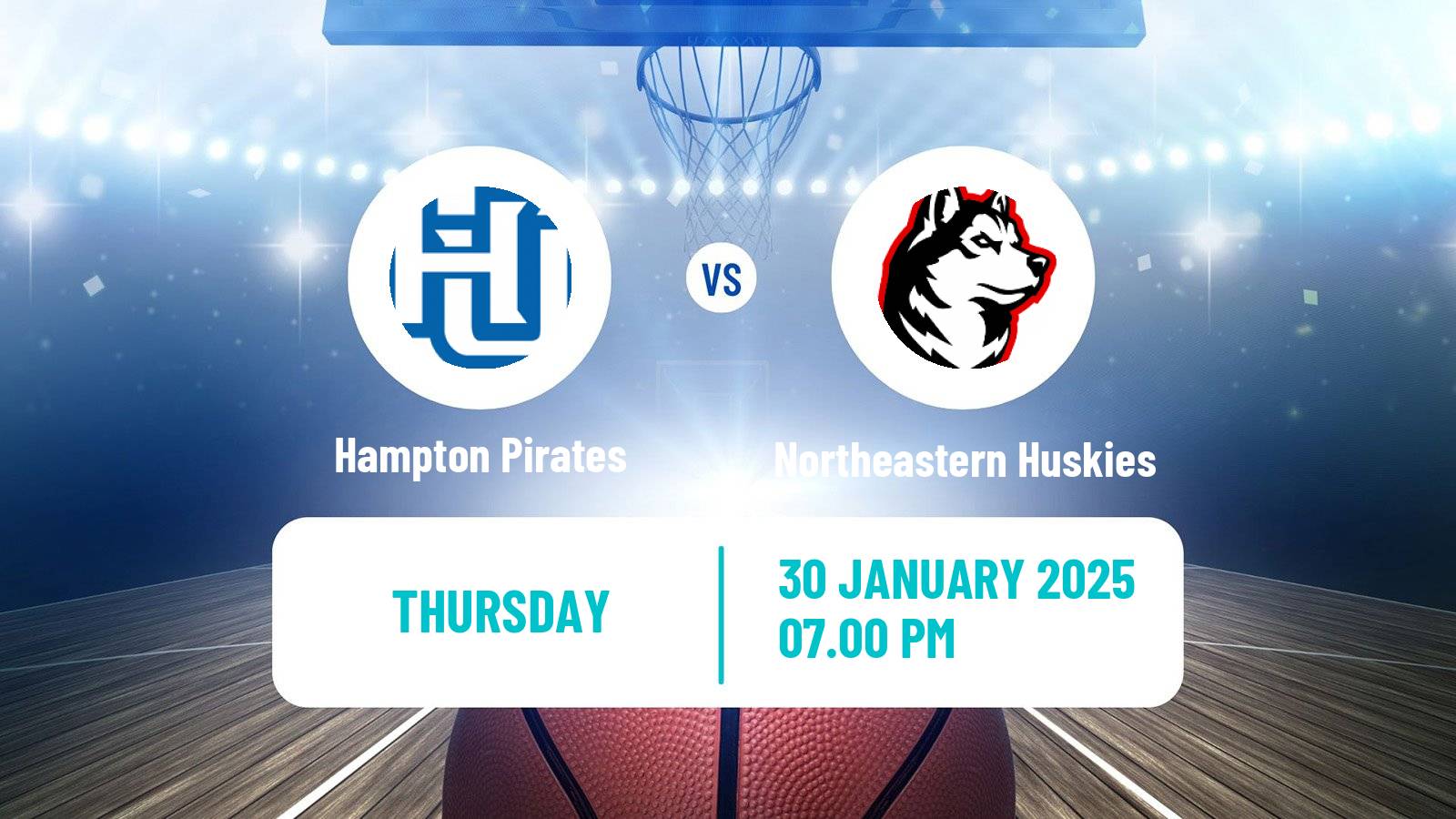 Basketball NCAA College Basketball Hampton Pirates - Northeastern Huskies