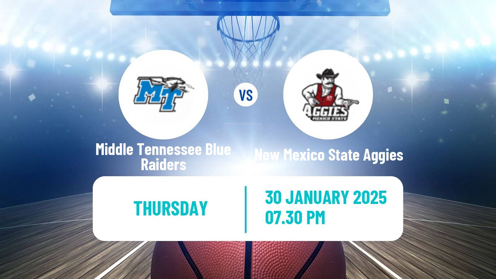 Basketball NCAA College Basketball Middle Tennessee Blue Raiders - New Mexico State Aggies