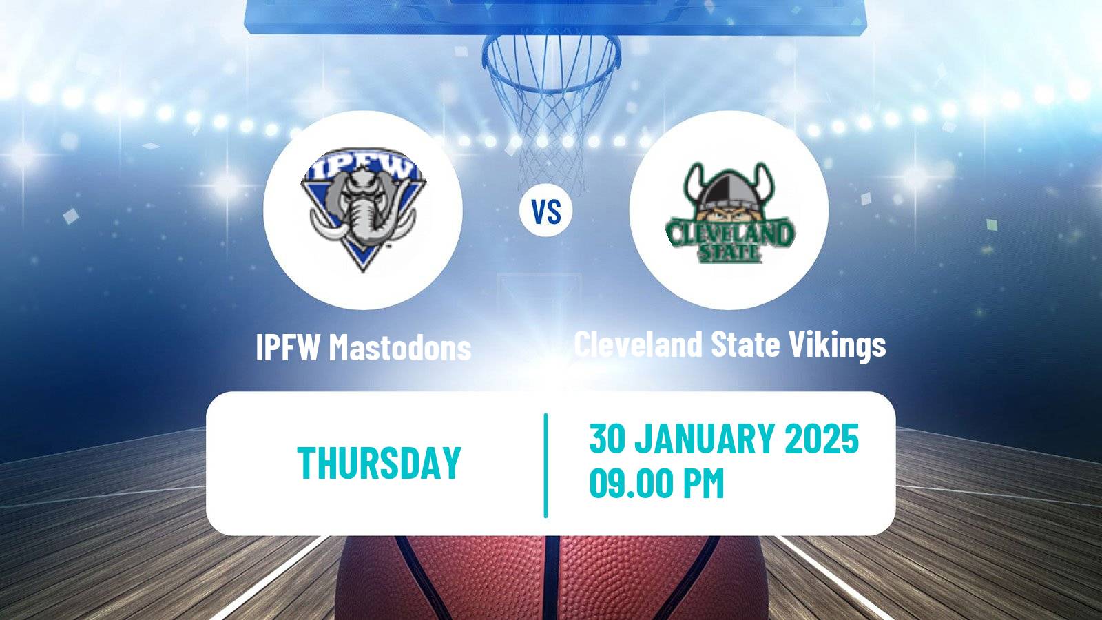 Basketball NCAA College Basketball IPFW Mastodons - Cleveland State Vikings