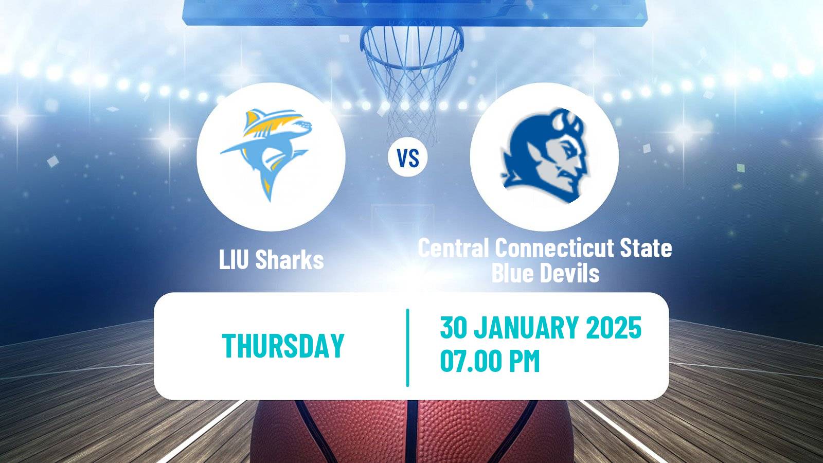 Basketball NCAA College Basketball LIU Sharks - Central Connecticut State Blue Devils